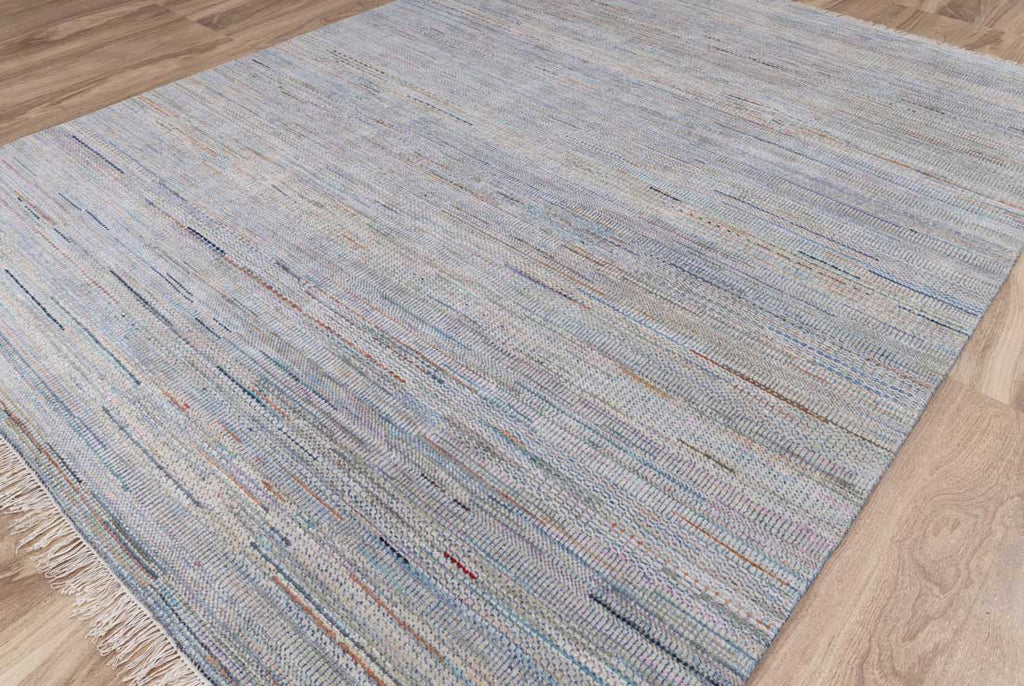 Luxury - Lake Grey Multi Wool & Bamboo Silk Hand Knotted Premium Carpet