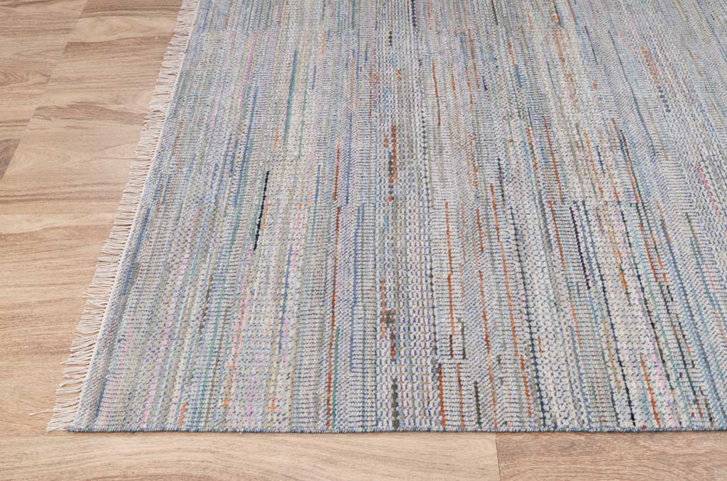 Luxury - Lake Grey Multi Wool & Bamboo Silk Hand Knotted Premium Carpet