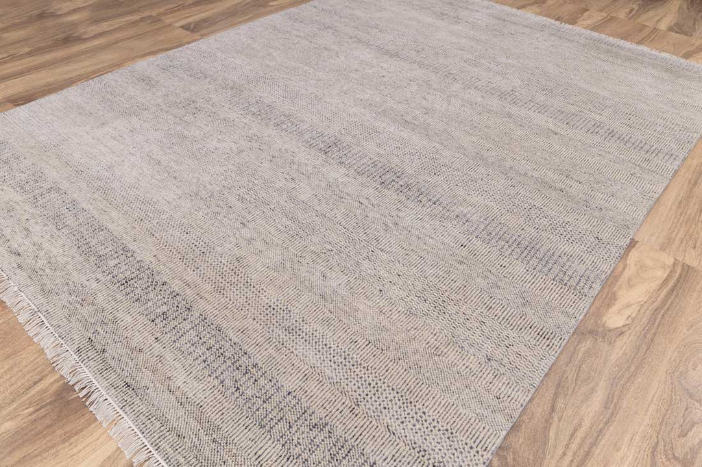 Luxury - Larkspur Grey Charcoal Wool & Bamboo Silk Hand Knotted Premium Carpet