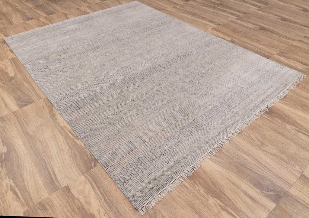 Luxury - Larkspur Grey Charcoal Wool & Bamboo Silk Hand Knotted Premium Carpet