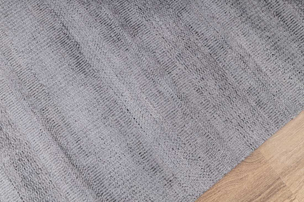 Luxury - Vlad Grey Silver Wool & Bamboo Silk Hand Knotted Premium Carpet