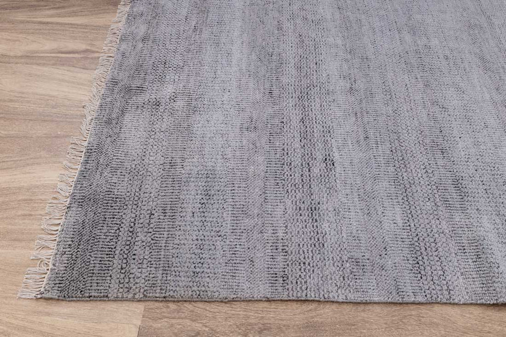 Luxury - Vlad Grey Silver Wool & Bamboo Silk Hand Knotted Premium Carpet