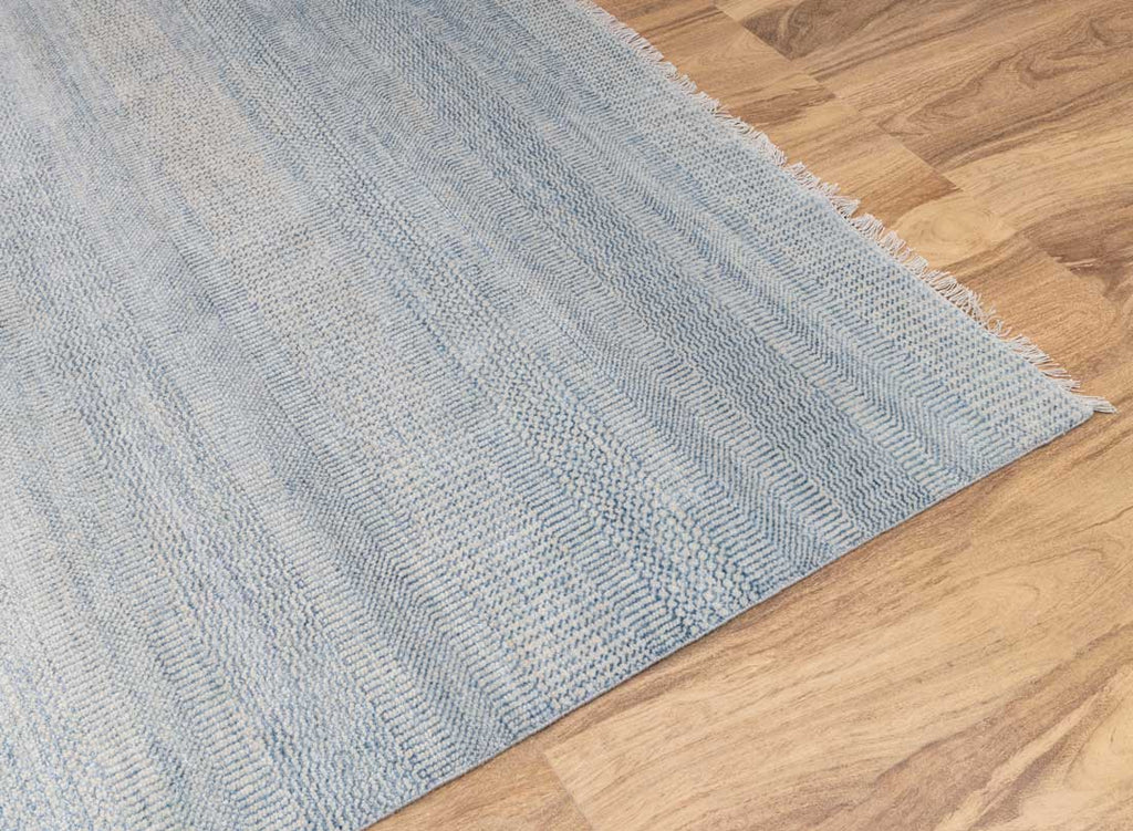 Luxury - Colorado Grey Blue Wool & Bamboo Silk Hand Knotted Premium Carpet