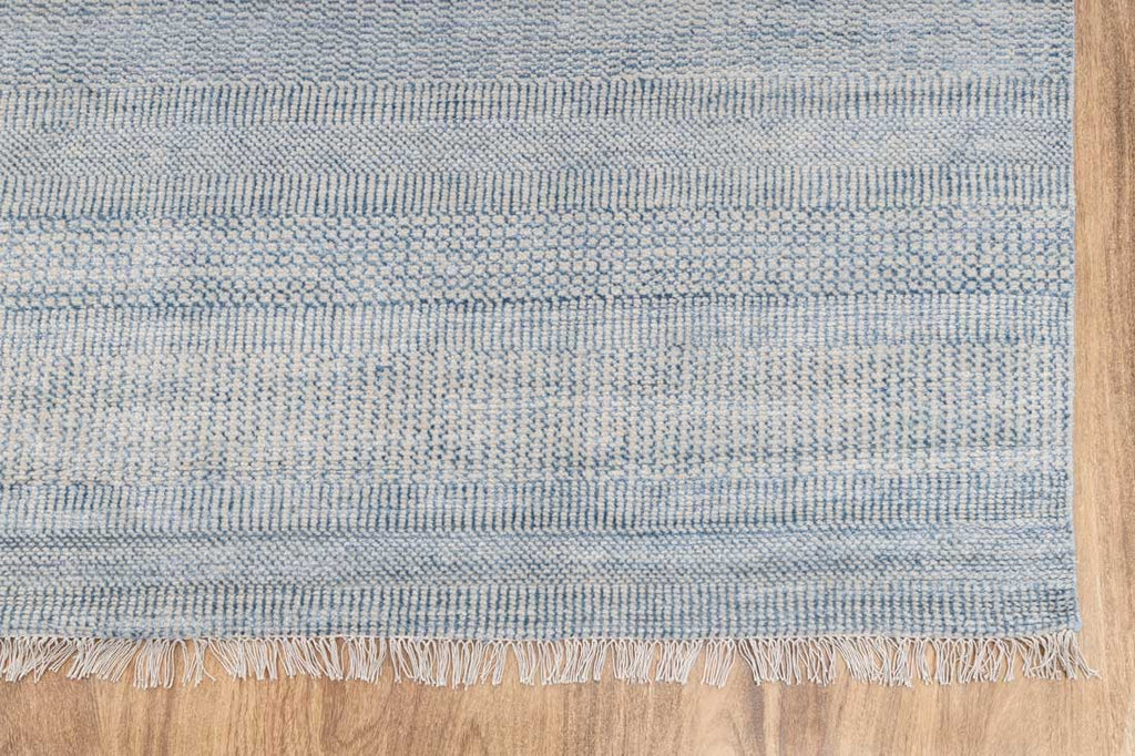 Luxury - Colorado Grey Blue Wool & Bamboo Silk Hand Knotted Premium Carpet