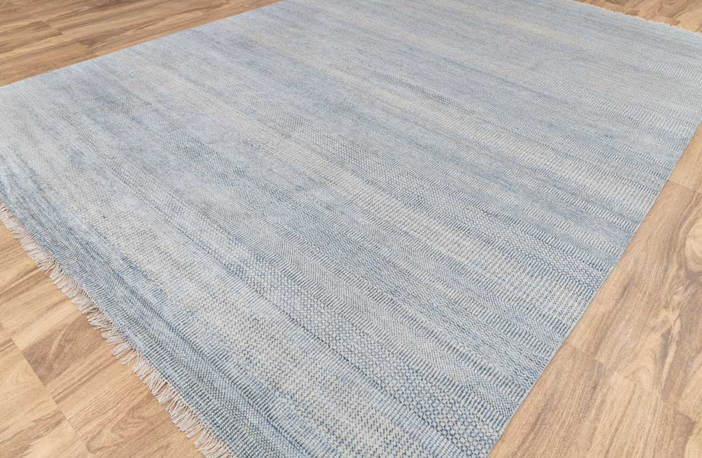 Luxury - Colorado Grey Blue Wool & Bamboo Silk Hand Knotted Premium Carpet