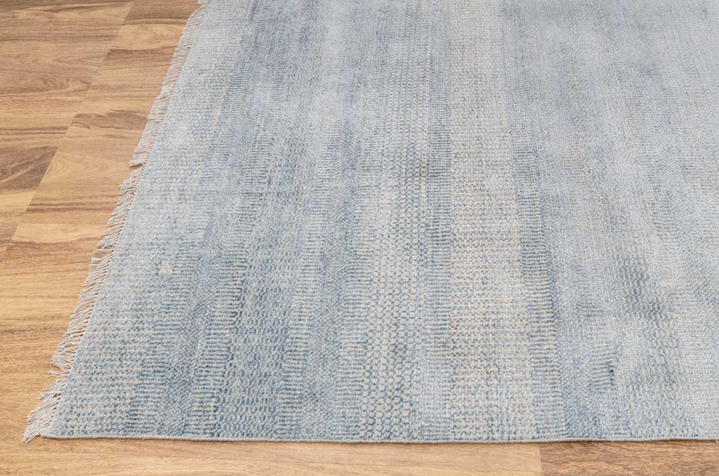 Luxury - Colorado Grey Blue Wool & Bamboo Silk Hand Knotted Premium Carpet