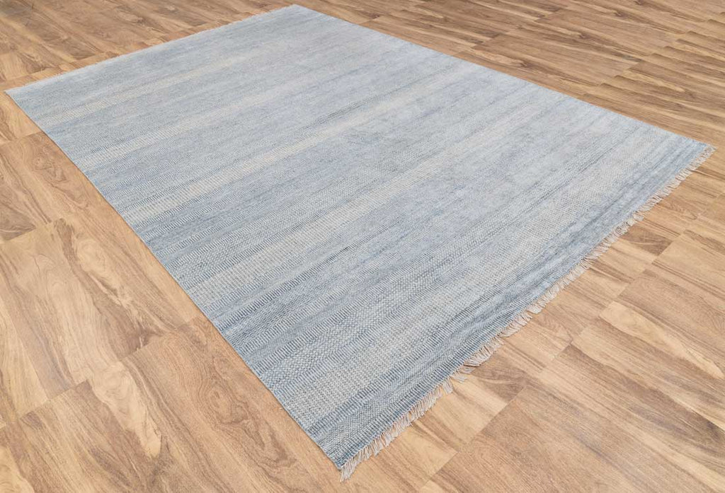 Luxury - Colorado Grey Blue Wool & Bamboo Silk Hand Knotted Premium Carpet