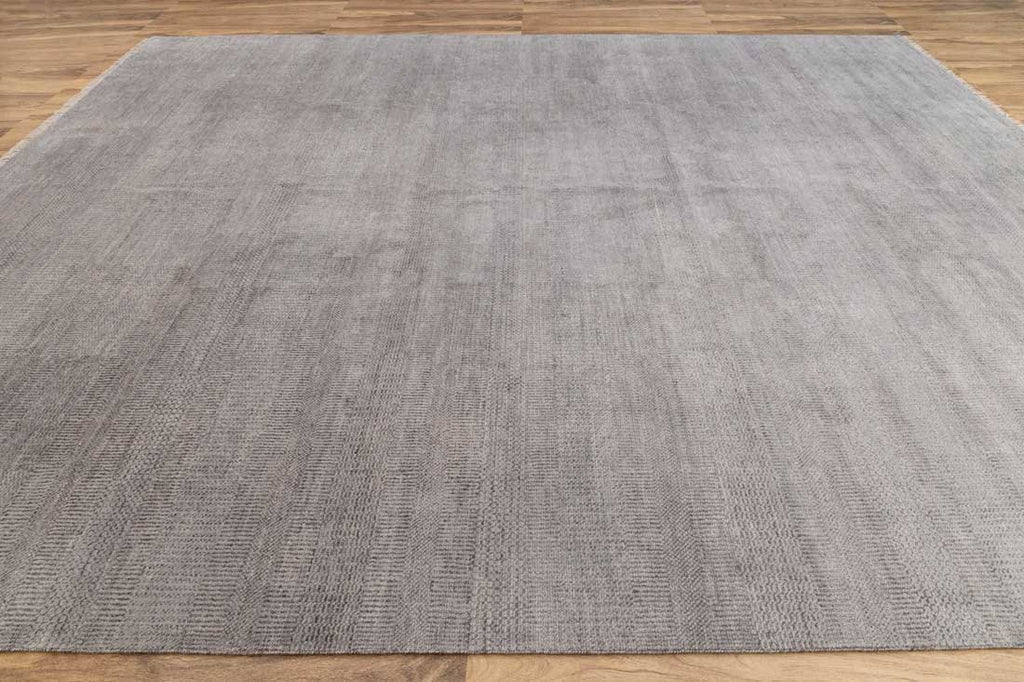 Luxury - Coco Grey Wool & Bamboo Silk Hand Knotted Premium Carpet