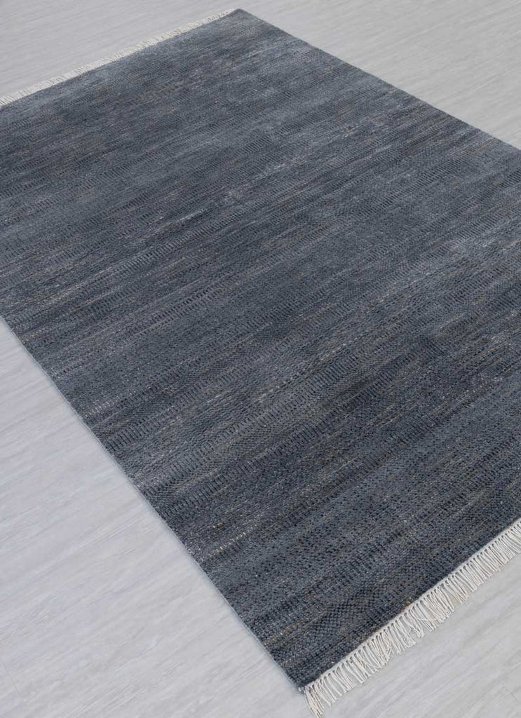 Luxury - Meadow Grey Gold Wool & Bamboo Silk Hand Knotted Premium Carpet