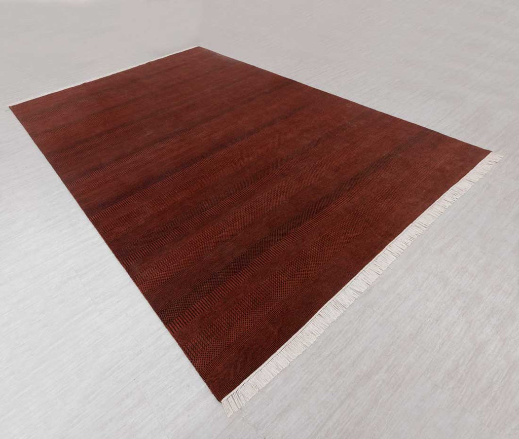 Luxury - Rosewood Red Charcoal Wool & Bamboo Silk Hand Knotted Premium Carpet