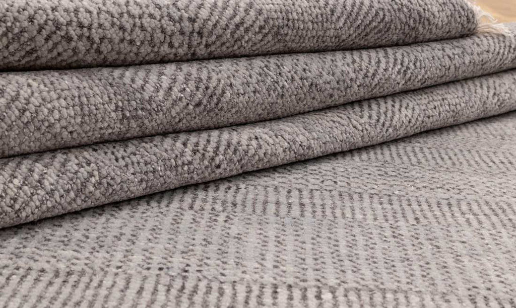 Luxury - Coco Grey Wool & Bamboo Silk Hand Knotted Premium Carpet