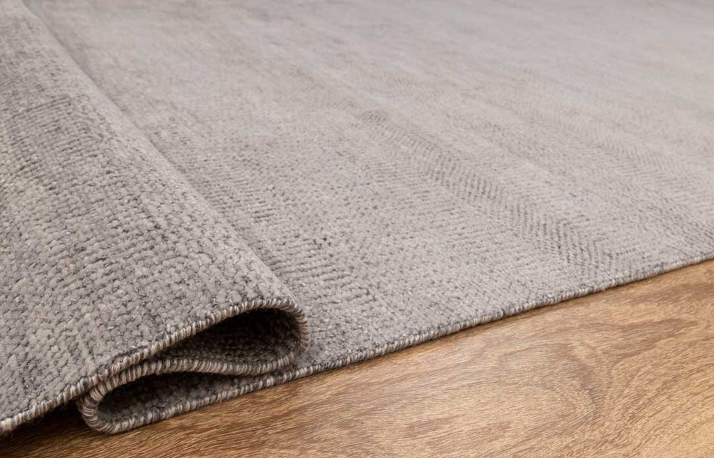 Luxury - Coco Grey Wool & Bamboo Silk Hand Knotted Premium Carpet