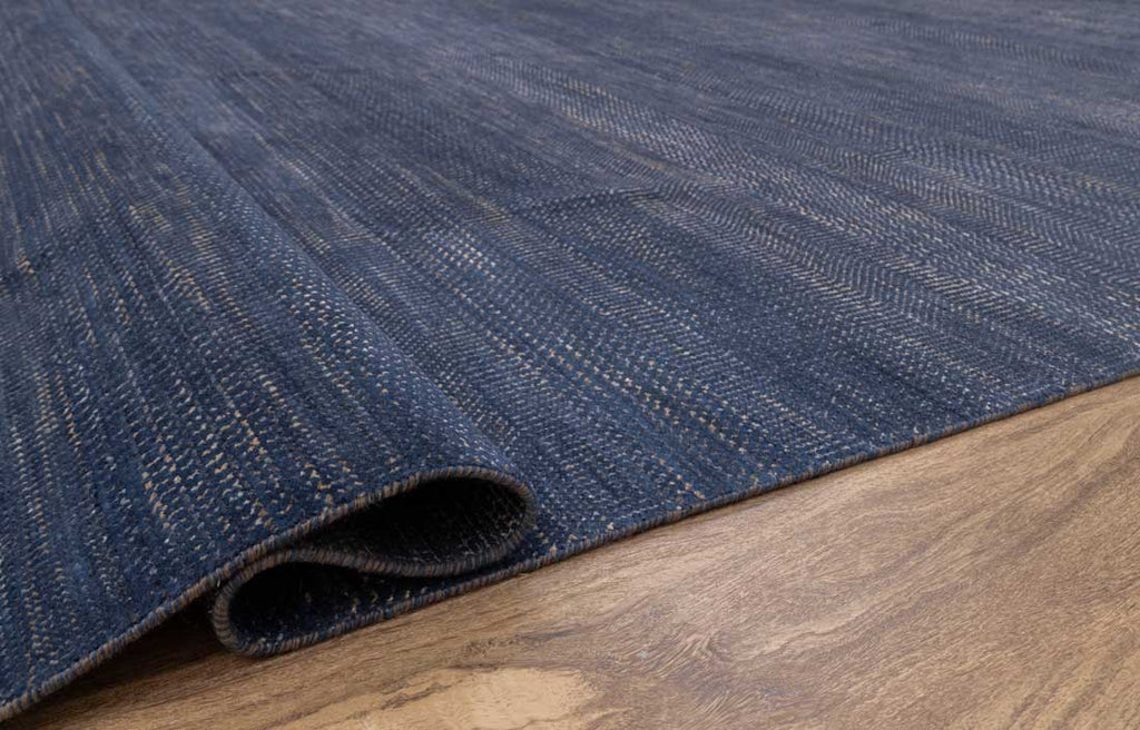 Luxury - Venice Blue Gold Wool & Bamboo Silk Hand Knotted Premium Carpet