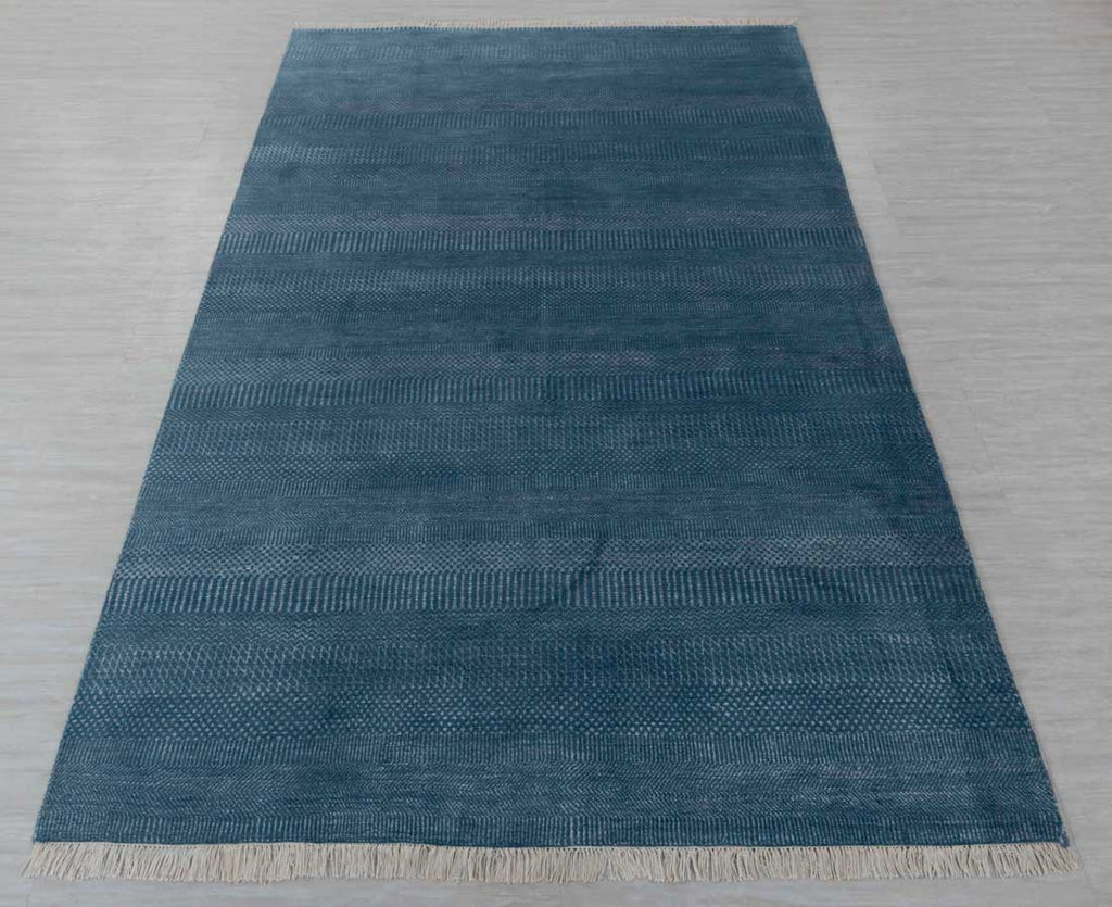 Luxury - Soho Blue Grey Wool & Bamboo Silk Hand Knotted Premium Carpet