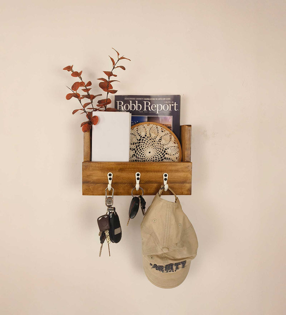 Tivoli Wooden Wall Organiser with Key Holders