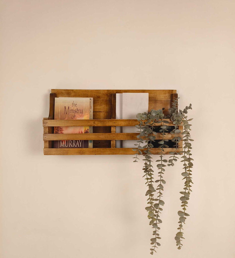 Norita Wooden Wall Shelf Organiser with Key Holders