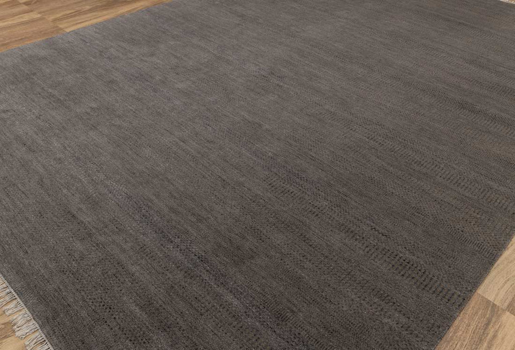 Luxury - Brega Grey Silver Wool & Bamboo Silk Hand Knotted Premium Carpet