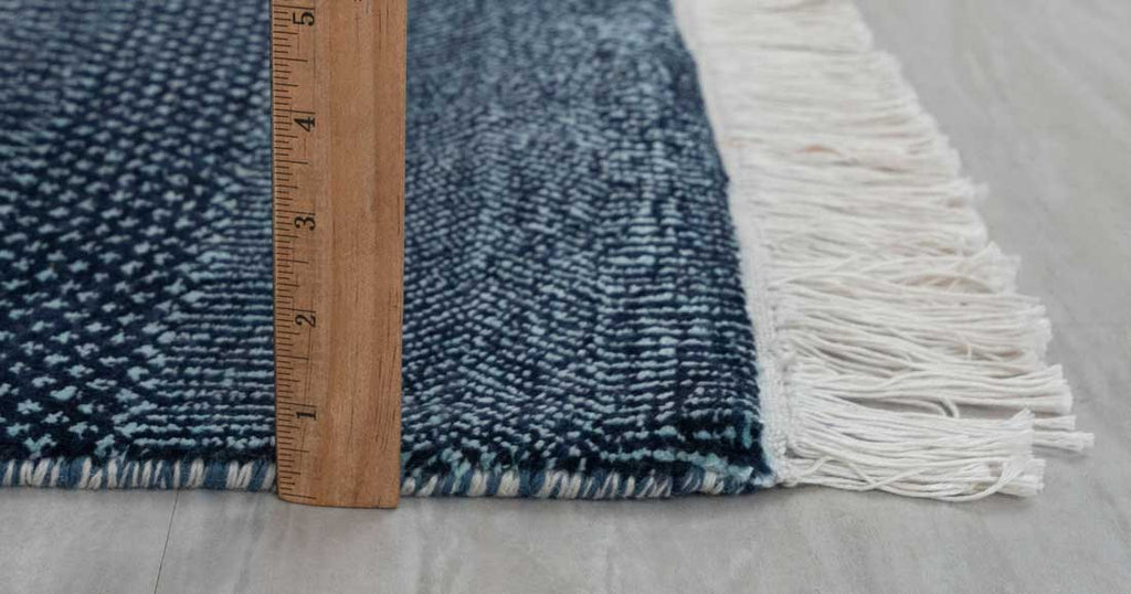 Luxury - Juniper Blue Wool & Bamboo Silk Hand Knotted Premium Carpet