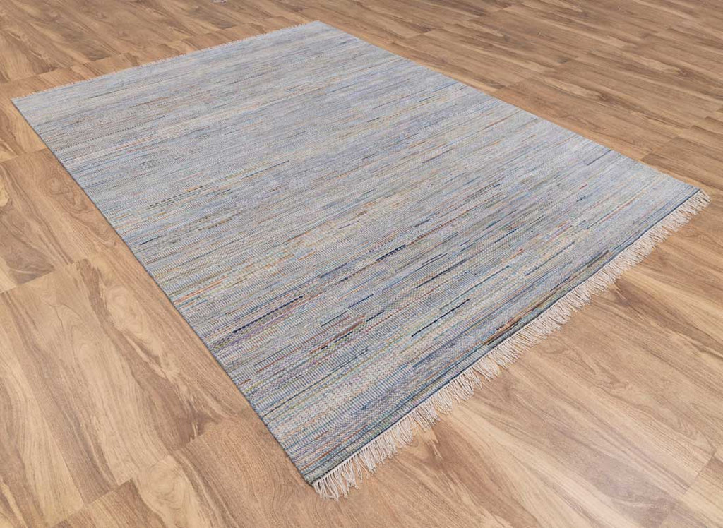 Luxury - Lake Grey Multi Wool & Bamboo Silk Hand Knotted Premium Carpet