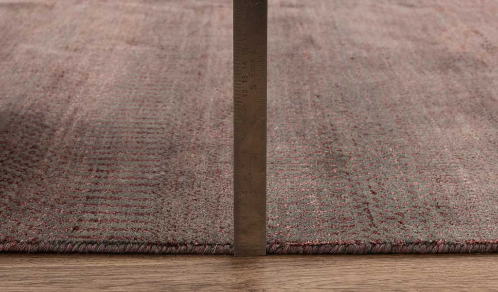 Luxury - Grassland Grey Maroon Wool & Bamboo Silk Hand Knotted Premium Carpet