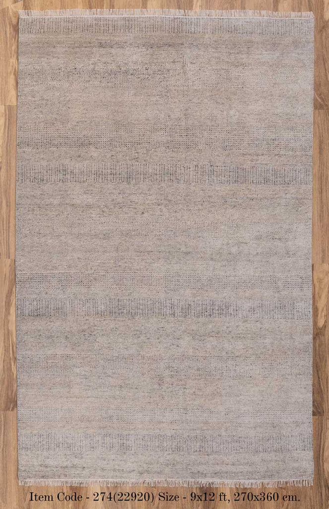 Luxury - Larkspur Grey Charcoal Wool & Bamboo Silk Hand Knotted Premium Carpet