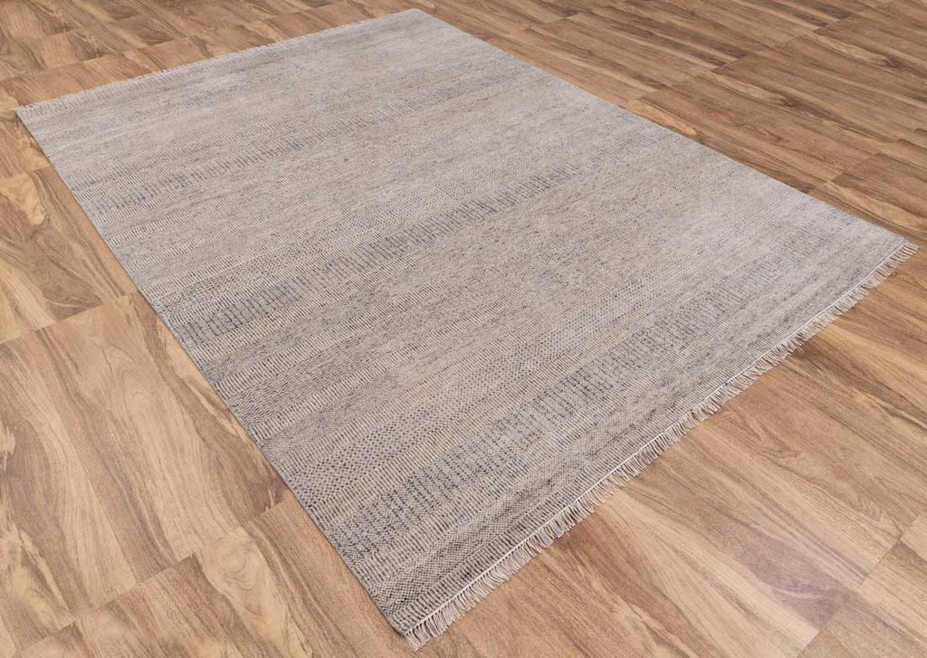 Luxury - Larkspur Grey Charcoal Wool & Bamboo Silk Hand Knotted Premium Carpet