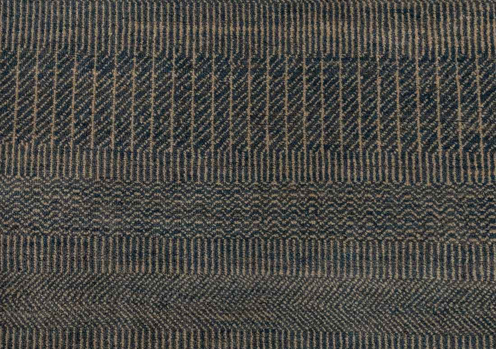 Luxury - Whisper Blue Brown Wool & Bamboo Silk Hand Knotted Premium Carpet