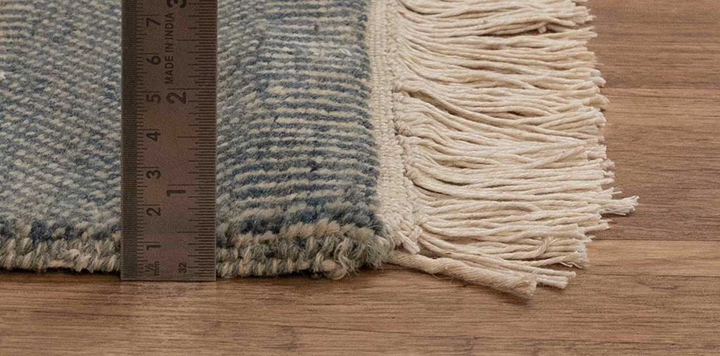 Luxury - Whisper Blue Brown Wool & Bamboo Silk Hand Knotted Premium Carpet