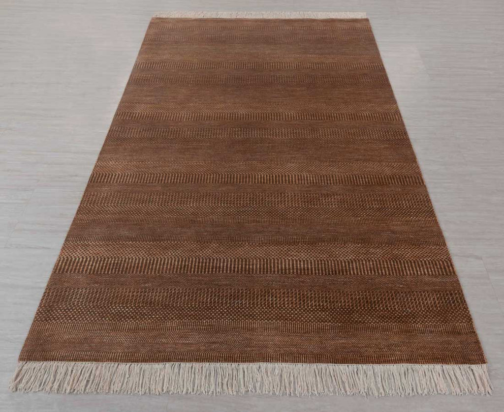 Luxury - Elmore Brown Rust Wool & Bamboo Silk Hand Knotted Premium Carpet