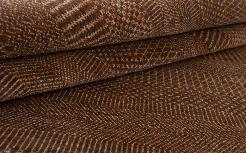 Luxury - Elmore Brown Rust Wool & Bamboo Silk Hand Knotted Premium Carpet