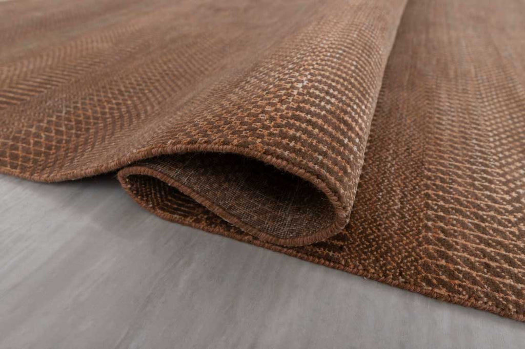 Luxury - Elmore Brown Rust Wool & Bamboo Silk Hand Knotted Premium Carpet