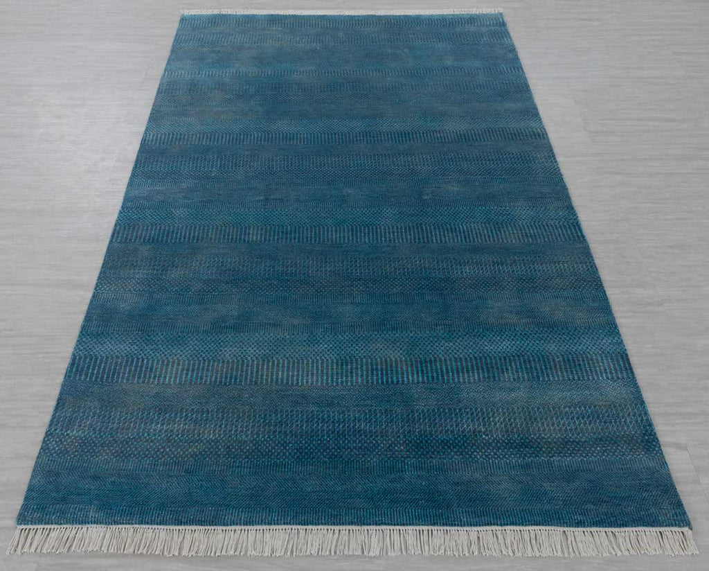 Luxury - Crissy Blue Grey Wool & Bamboo Silk Hand Knotted Premium Carpet