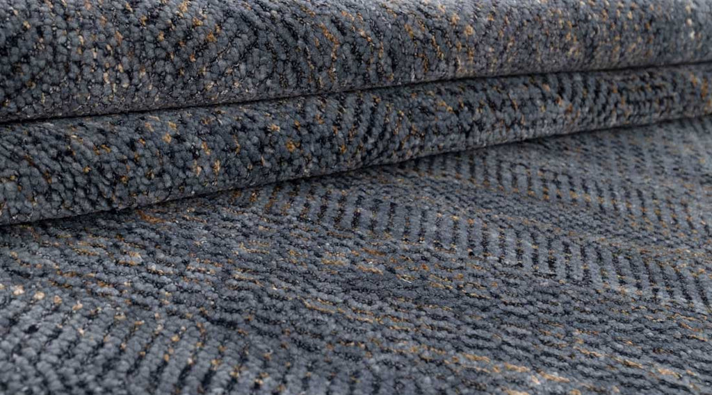 Luxury - Willow Blue Gold Wool & Bamboo Silk Hand Knotted Premium Carpet