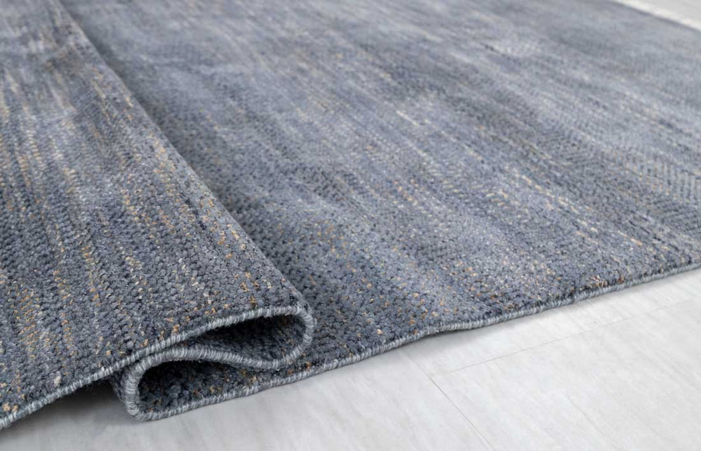 Luxury - Willow Blue Gold Wool & Bamboo Silk Hand Knotted Premium Carpet