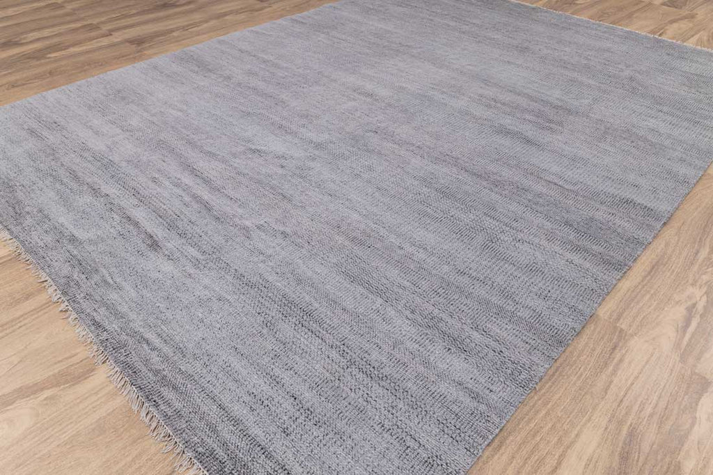 Luxury - Vlad Grey Silver Wool & Bamboo Silk Hand Knotted Premium Carpet