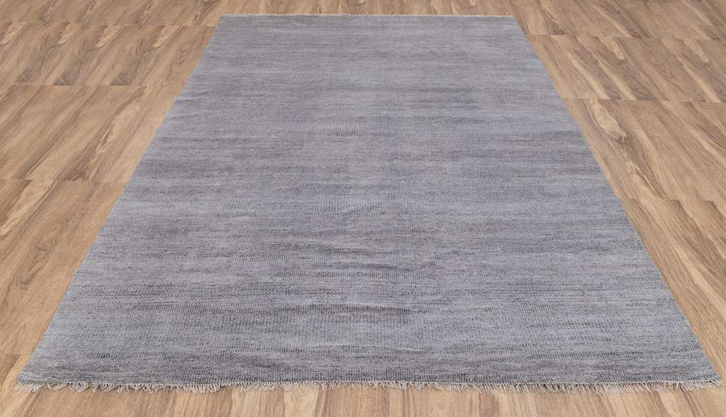 Luxury - Vlad Grey Silver Wool & Bamboo Silk Hand Knotted Premium Carpet