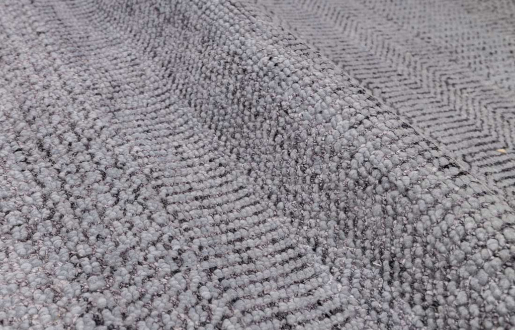 Luxury - Vlad Grey Silver Wool & Bamboo Silk Hand Knotted Premium Carpet