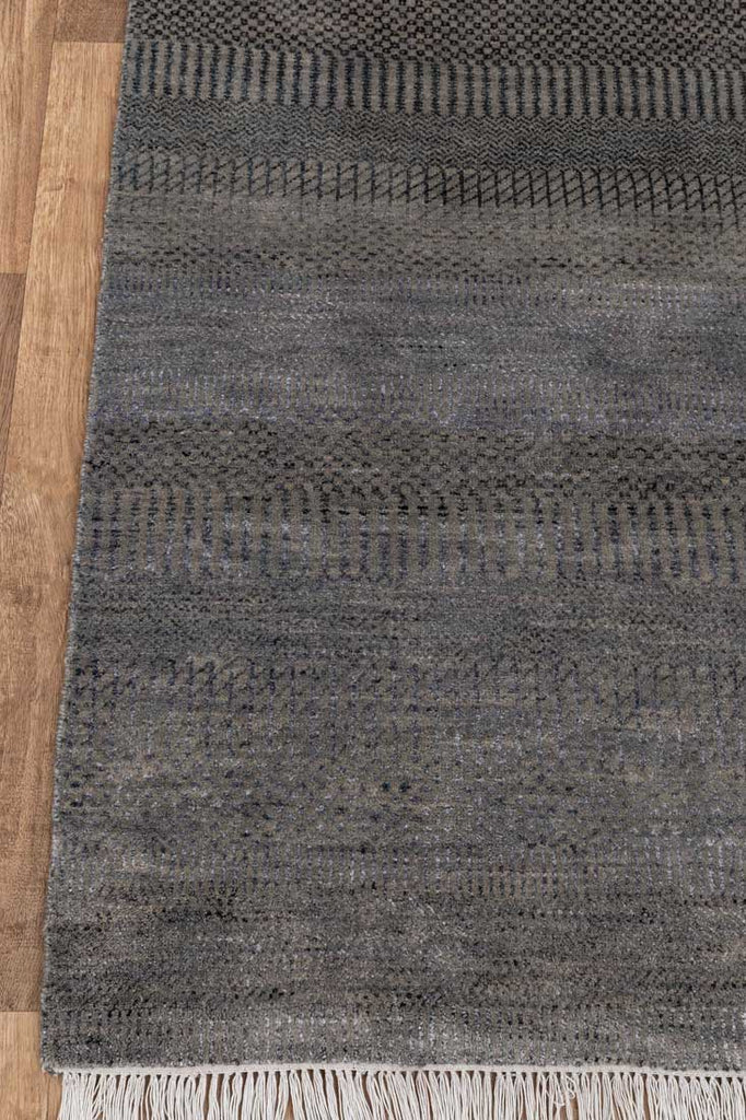 Luxury - Emily Grey Silver Wool & Bamboo Silk Hand Knotted Premium Carpet