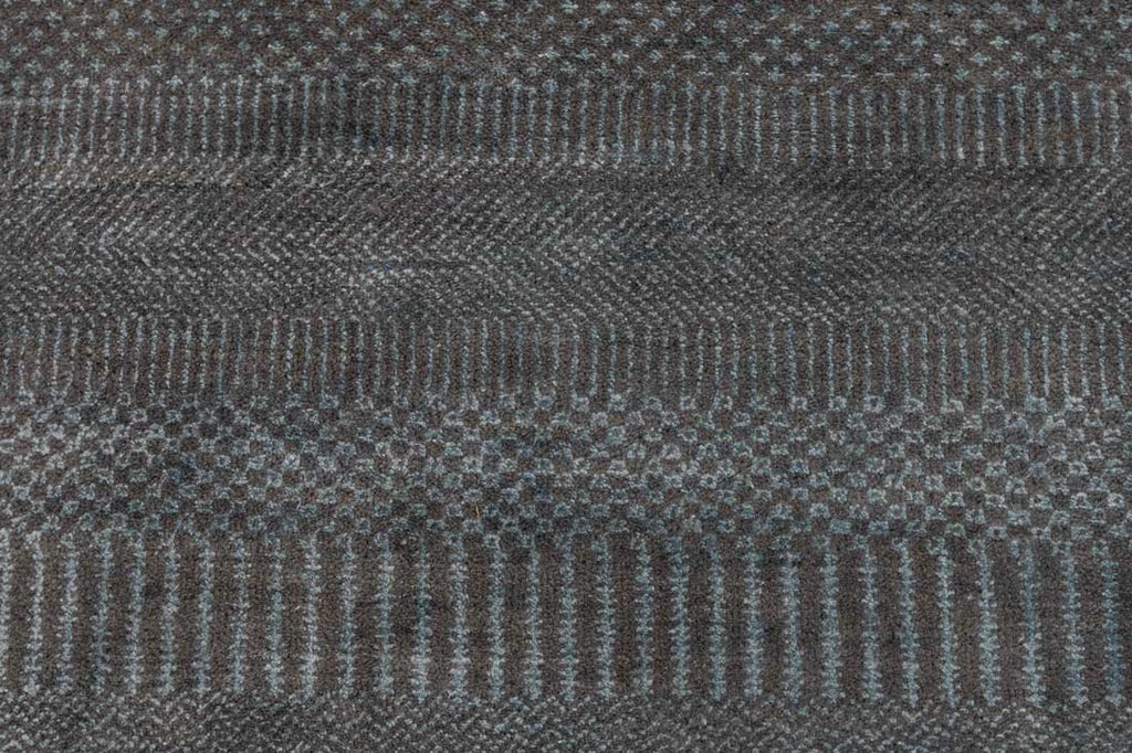 Luxury - Flow Brown Blue Wool & Bamboo Silk Hand Knotted Premium Carpet