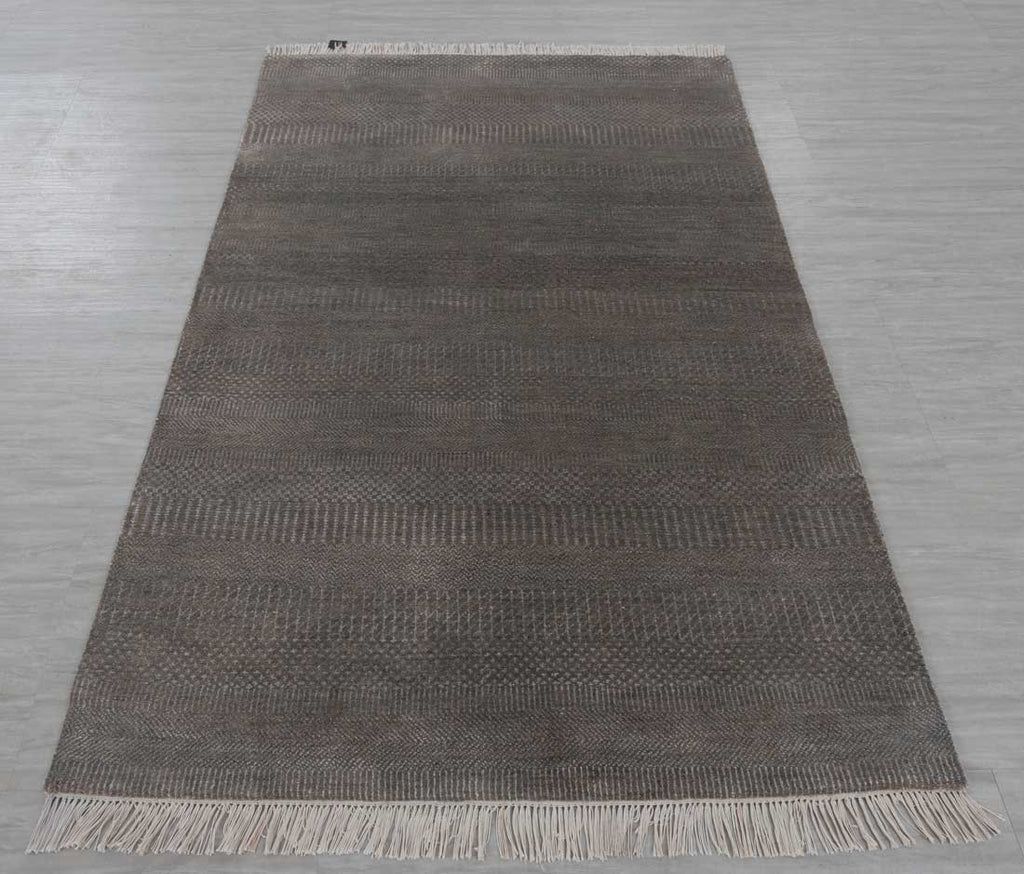 Luxury - Sunray Brown Grey Wool & Bamboo Silk Hand Knotted Premium Carpet