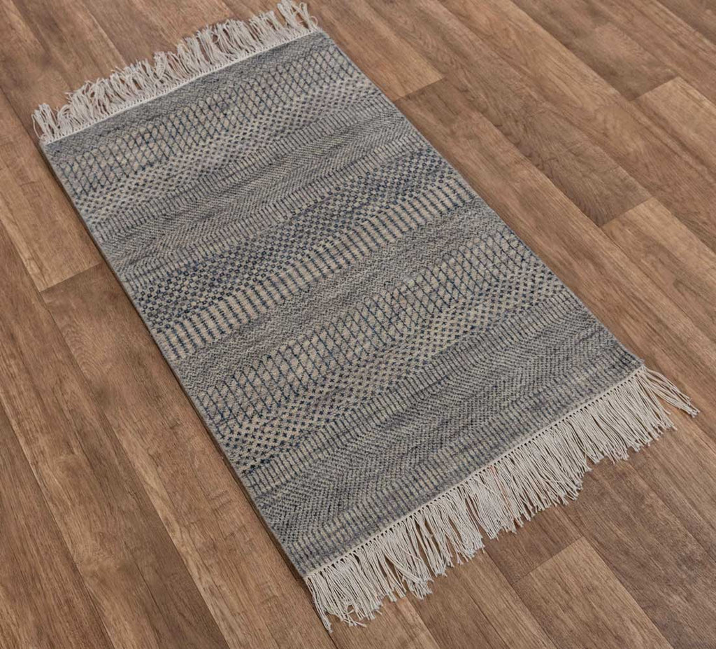 Luxury - Lauren Brown Grey Wool & Bamboo Silk Hand Knotted Premium Carpet