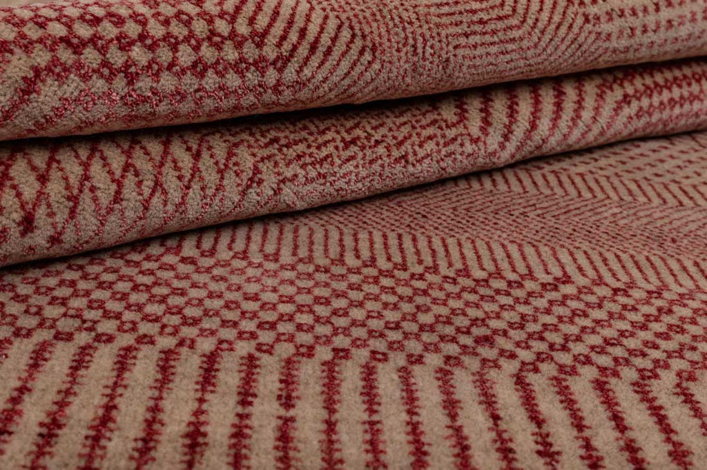 Luxury - Channels Camel Red Wool & Bamboo Silk Hand Knotted Premium Carpet