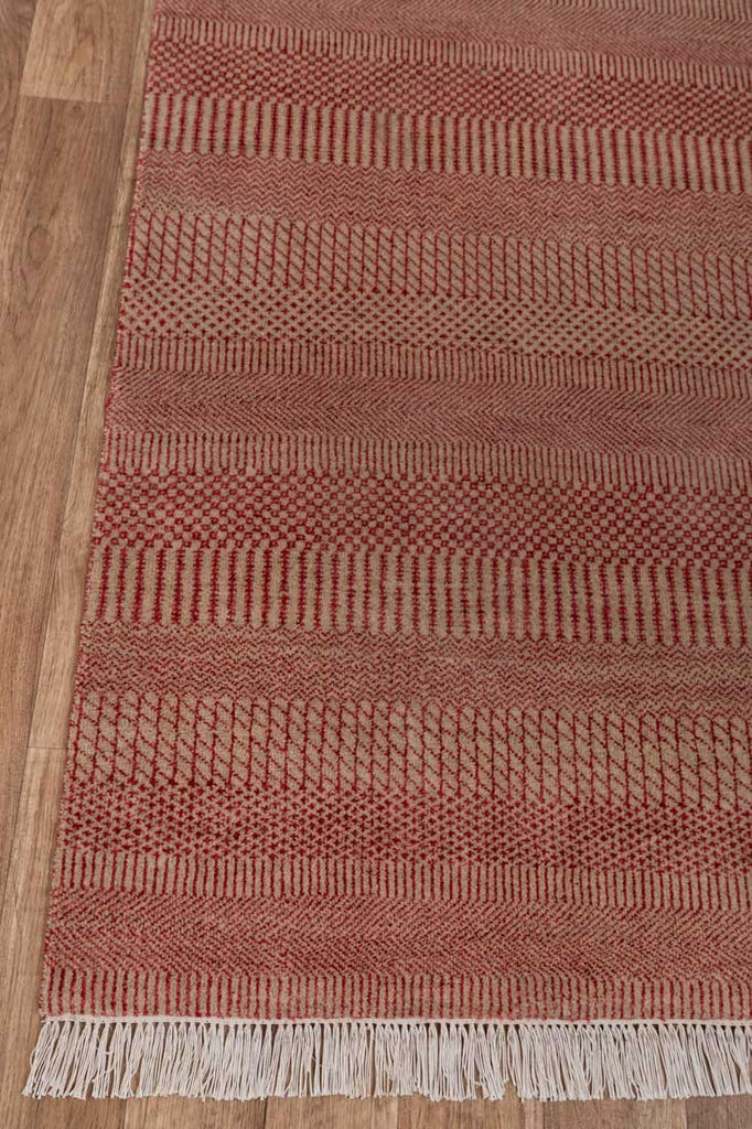 Luxury - Channels Camel Red Wool & Bamboo Silk Hand Knotted Premium Carpet