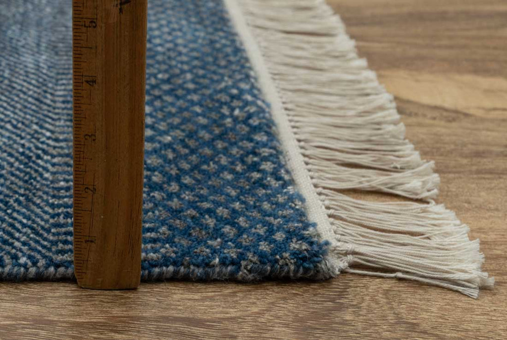 Luxury - Marigold Blue Grey Wool & Bamboo Silk Hand Knotted Premium Carpet