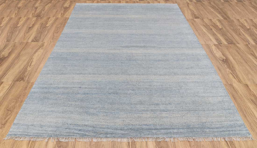 Luxury - Colorado Grey Blue Wool & Bamboo Silk Hand Knotted Premium Carpet