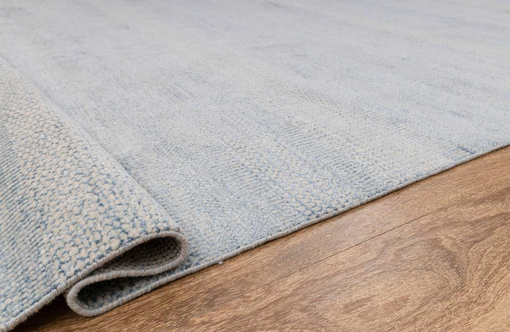 Luxury - Colorado Grey Blue Wool & Bamboo Silk Hand Knotted Premium Carpet