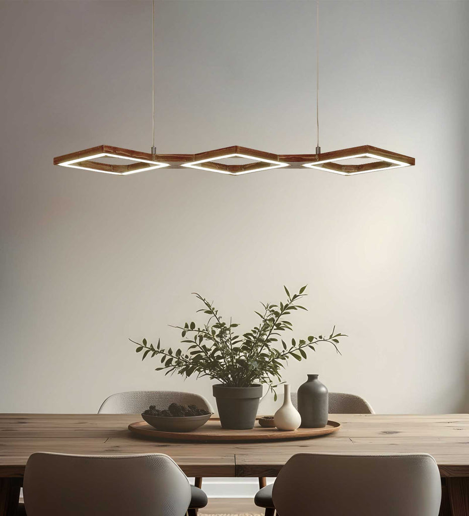 Awry 36 Brown Wooden LED Hanging Lamp