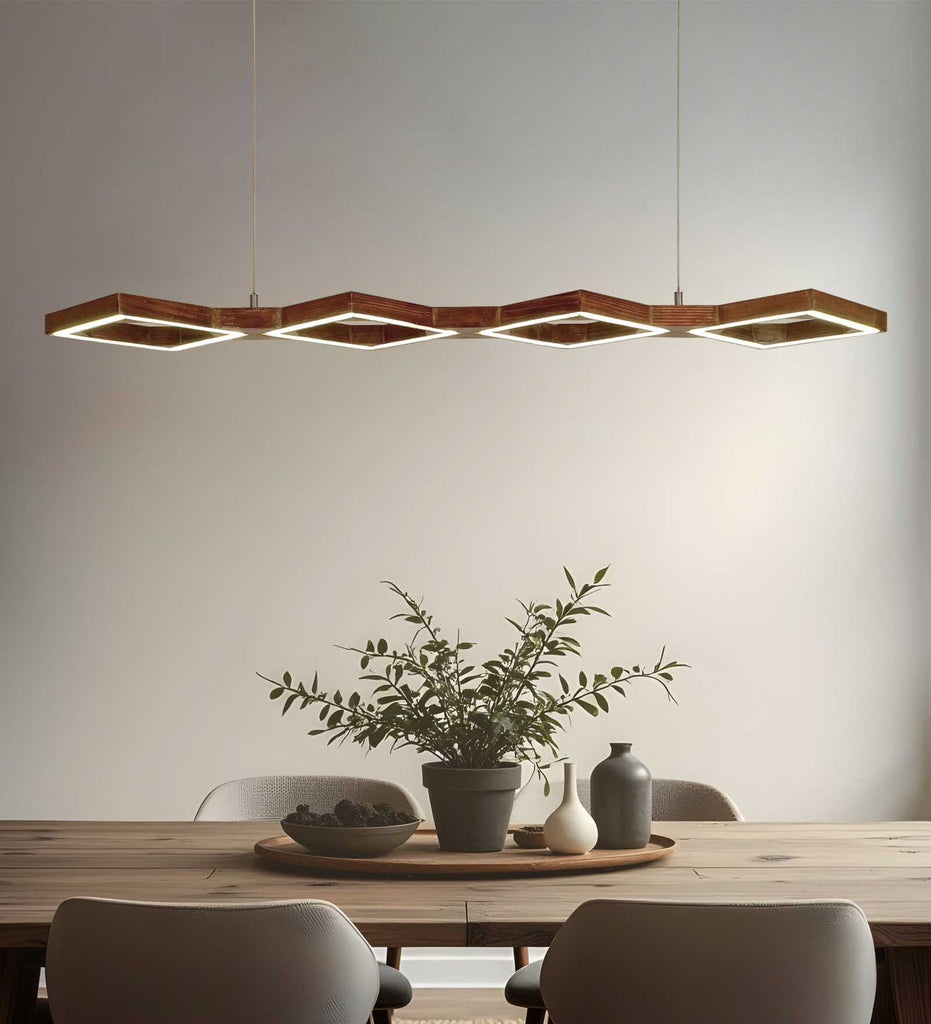 Awry 48 Brown Wooden LED Hanging Lamp