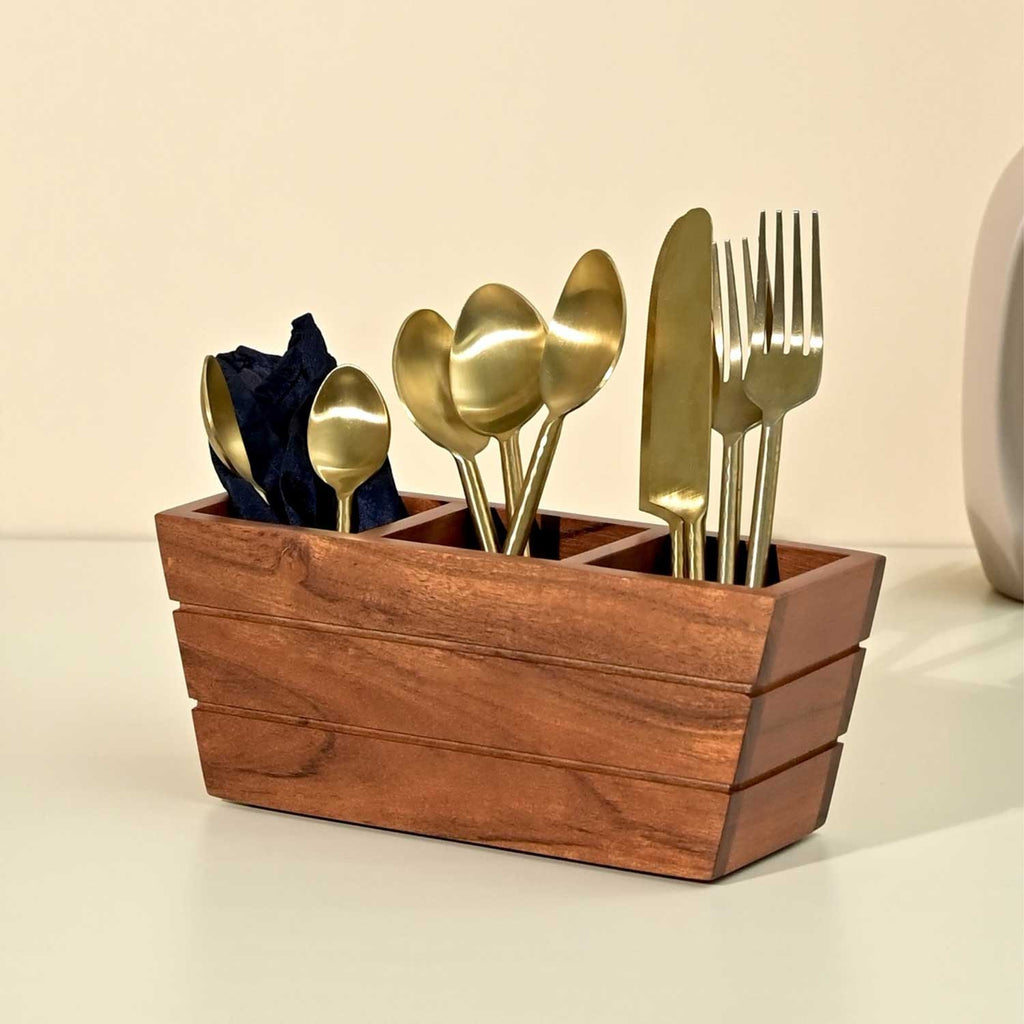 Solid Wood Boat Cutlery Caddy/Holder