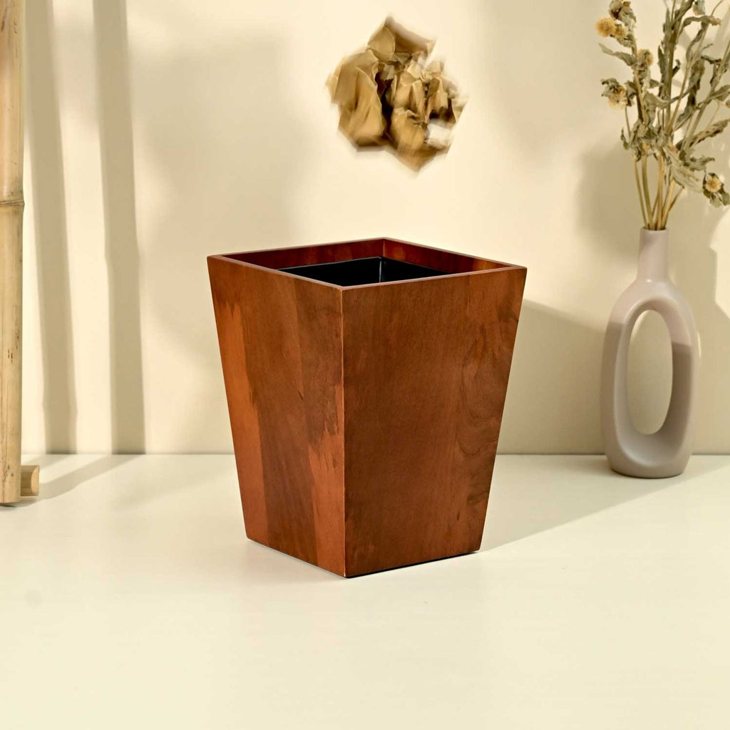 Solid Wood Dwindle Wastebasket from Mahogany Collection